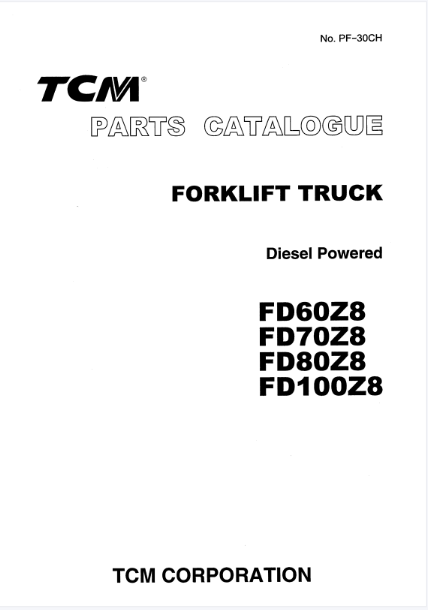 TCM FD60Z8_FD100Z8 Diesel Powered PF-30CH Parts Catalog PDFue