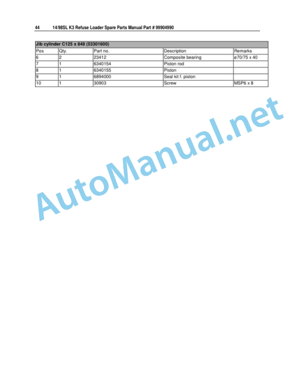 IMT 14 98SL K3 Refuse Loader Spare Parts 99904990 20141008 3 IMT 14 98SL K3 Refuse Loader Spare Parts 99904990 20141008 - Image 3