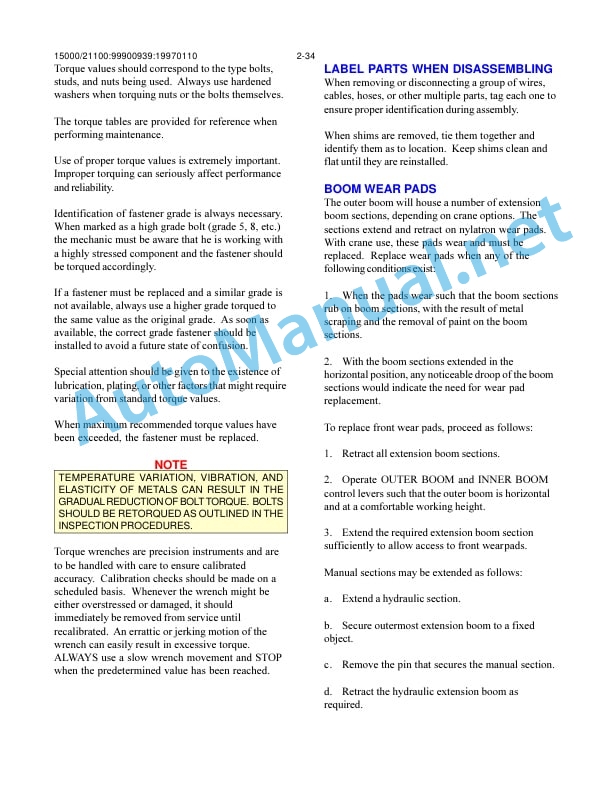IMT 15000 Series Crane and Model 21100 (Metric Version) Parts and Specifications 999000939 3 IMT 15000 Series Crane and Model 21100 (Metric Version) Parts and Specifications 999000939 - Image 3