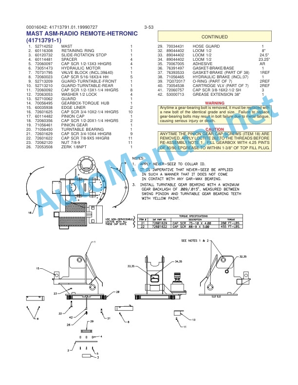 IMT 16000 Series Crane 42' Boom (2H) PARTS AND SPECIFICATIONS 99900831 5 IMT 16000 Series Crane 42' Boom (2H) PARTS AND SPECIFICATIONS 99900831 - Image 5