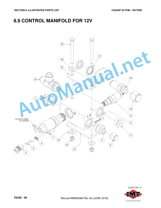 IMT 40 CFM 100 PSIG Standard Reciprocating Compressor CAS40P Installation, Operation, Maintenance and Parts Manual 99905382 Effective Date62018 5 IMT 40 CFM 100 PSIG Standard Reciprocating Compressor CAS40P Installation, Operation, Maintenance and Parts Manual 99905382 Effective Date62018 - Image 5