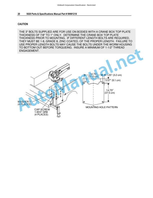 Alternative view of IMT 5020 Parts and Specifications 9901218 August 2004