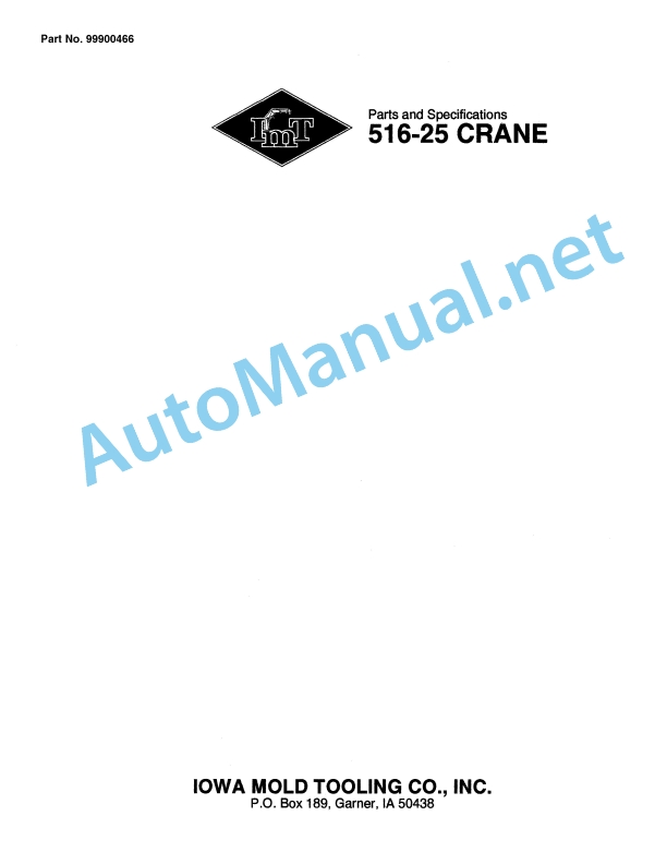 IMT 516-25 Crane Parts and Specifications 99900466