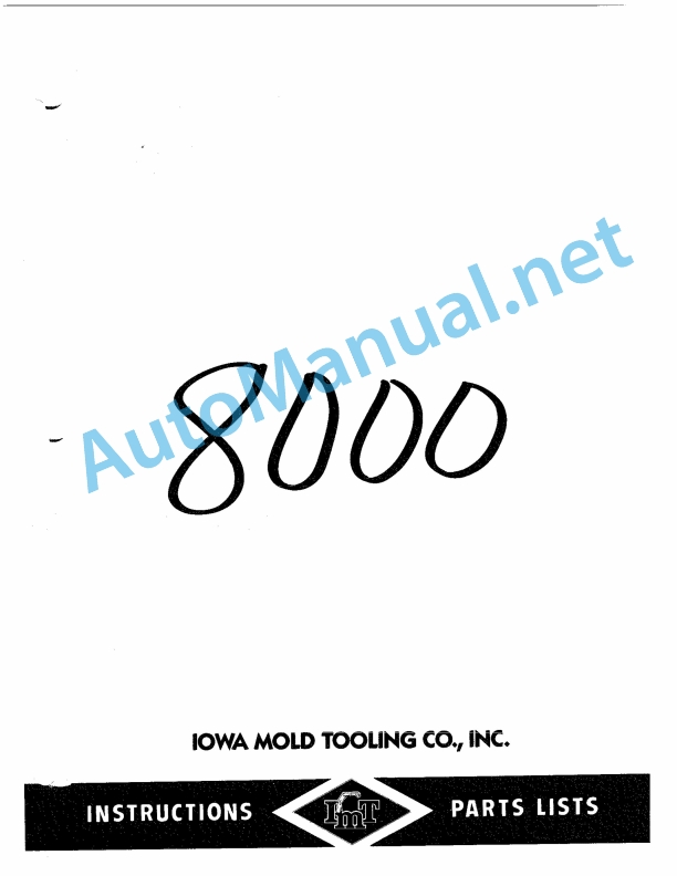 IMT 8000 Instructions Parts Lists 1 IMT 8000 Instructions Parts Lists