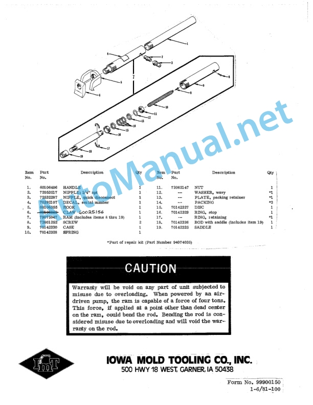 Alternative view of IMT BEAD PUSH-OFF TOOL 70350101