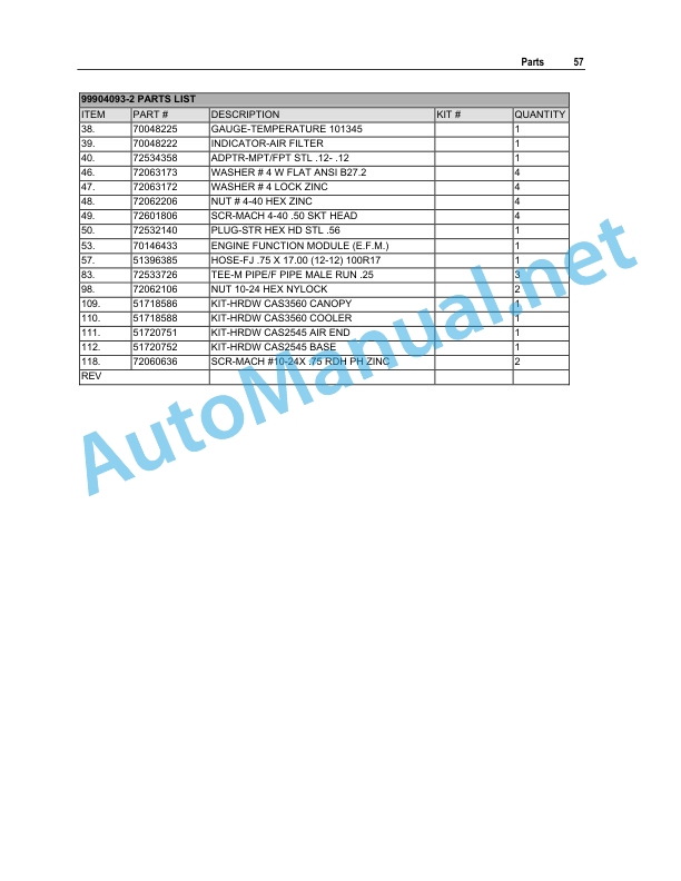 IMT CAS2545 Air Compressor Operation, Maintenance and Spare Parts 99904145 Revised 20120308 5 IMT CAS2545 Air Compressor Operation, Maintenance and Spare Parts 99904145 Revised 20120308 - Image 5