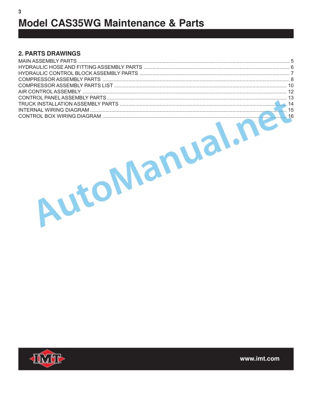 Alternative view of IMT CAS35WG AIR COMPRESSOR WELDER GENERATOR Maintenance and Parts 99004771 20131121