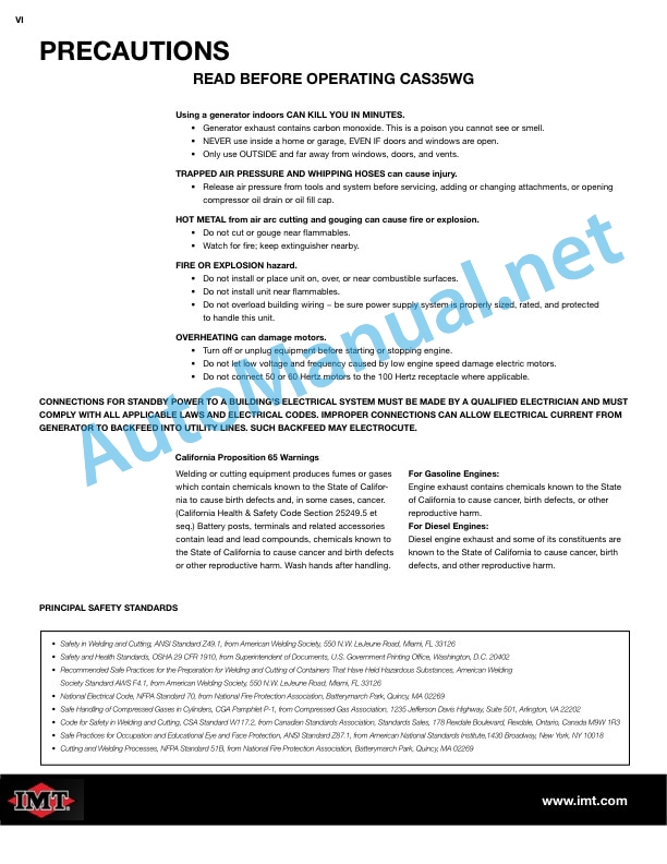 IMT CAS35WG Installation, Set Up and Operation Manual 99904524 3 IMT CAS35WG Installation, Set Up and Operation Manual 99904524 - Image 3