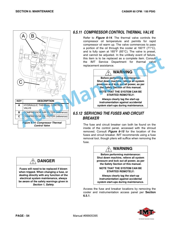IMT CAS60R INSTALLATION, OPERATION, MAINTENANCE AND PARTS Manual 99905395 314 4 IMT CAS60R INSTALLATION, OPERATION, MAINTENANCE AND PARTS Manual 99905395 314 - Image 4