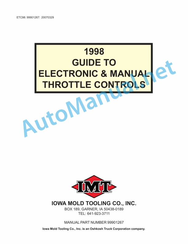 IMT ETC98 Guide to Electronic and Manual Throttle Controls 99901267 20070329