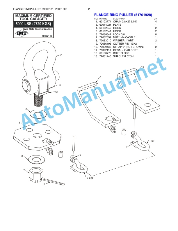 Alternative view of IMT Flange Ring and Rim Puller 99903181
