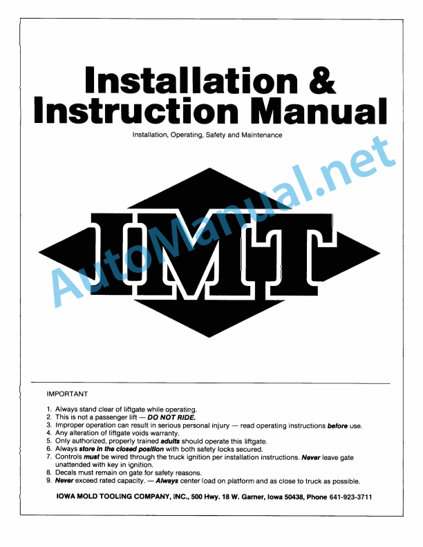 IMT Installation and Instruction Manual