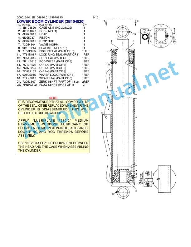 IMT Model 1014 Crane PARTS AND SPECIFICATIONS 99900482 3 IMT Model 1014 Crane PARTS AND SPECIFICATIONS 99900482 - Image 3