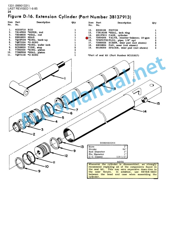 IMT MODEL 1331 CRANE PARTS and SPECIFICATIONS 1331 (99901331) 1-6-85 4 IMT MODEL 1331 CRANE PARTS and SPECIFICATIONS 1331 (99901331) 1-6-85 - Image 4