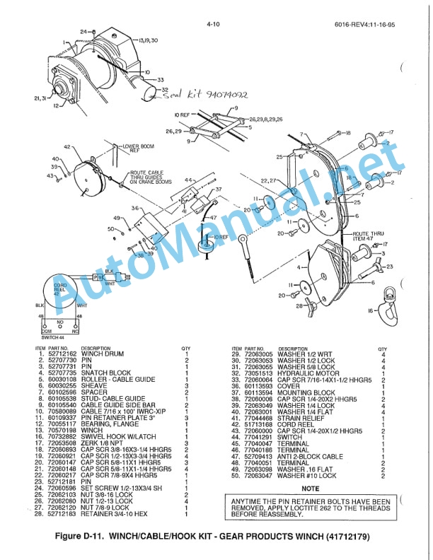 IMT Model 6016 Crane Parts and Specifications 9990739 03-29-96 3 IMT Model 6016 Crane Parts and Specifications 9990739 03-29-96-3
