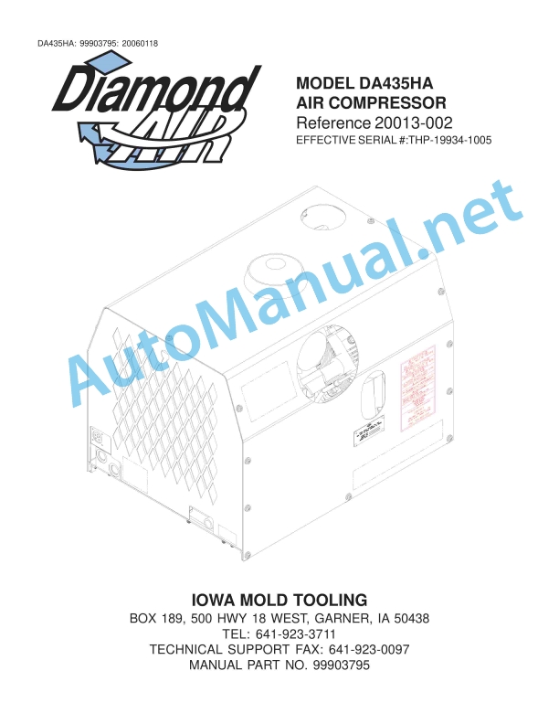 IMT Model DA435HA Air Compressor 20013-002