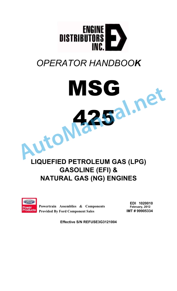 IMT MSG 425 Operator Handbook February, 2012