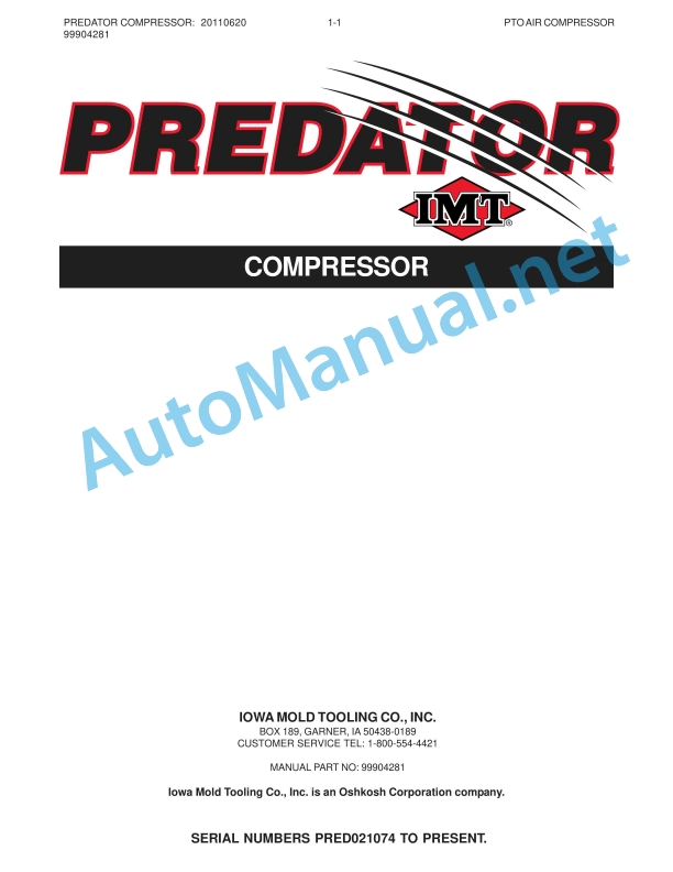 IMT PREDATOR COMPRESSOR 99904281 20110620 1 IMT PREDATOR COMPRESSOR 99904281 20110620