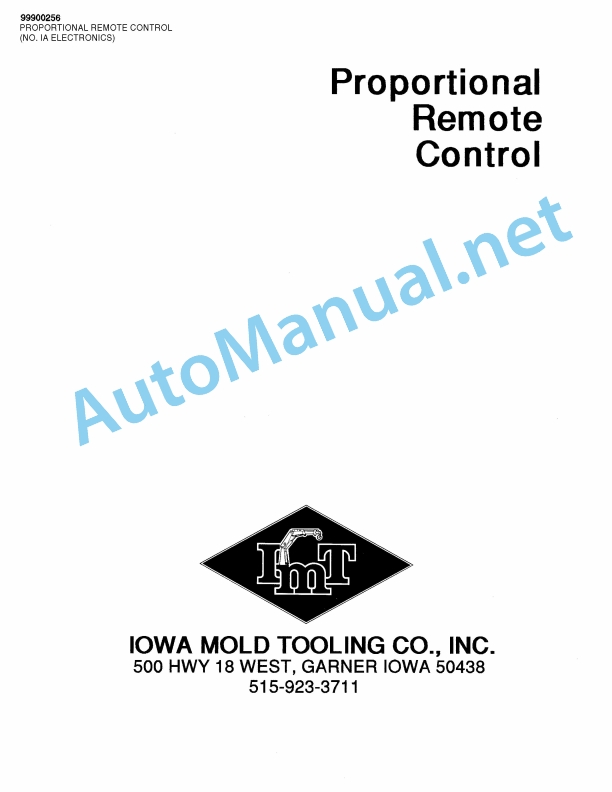 IMT Proportional Remote Control (No. IA Electronics) 99900256 1 IMT Proportional Remote Control (No. IA Electronics) 99900256