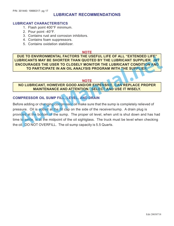 IMT Series 35 PTO Air Compressor Operators, Maintenance, and Parts Manual 301440 Revision Date 2016-06-19 3 IMT Series 35 PTO Air Compressor Operators, Maintenance, and Parts Manual 301440 Revision Date 2016-06-19 - Image 3