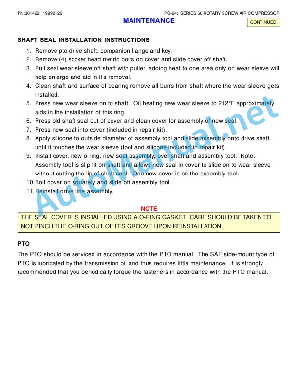 IMT Series 60 PTO Air Compressor Operators and Parts Manual 301420 3 IMT Series 60 PTO Air Compressor Operators and Parts Manual 301420 - Image 3