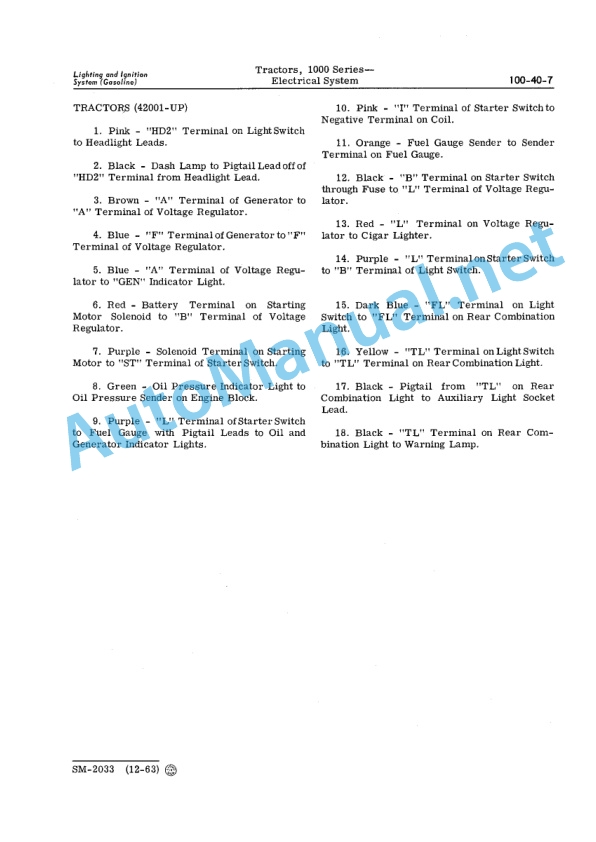John Deere 1000 Series Tractors Service Manual SM2033 01MAR65 3 John Deere 1000 Series Tractors Service Manual SM2033 01MAR65-3