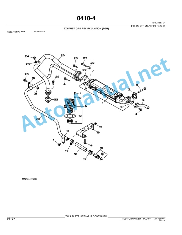 Alternative view of John Deere 1110D Forwarder Parts Catalog PC9497 November 2007