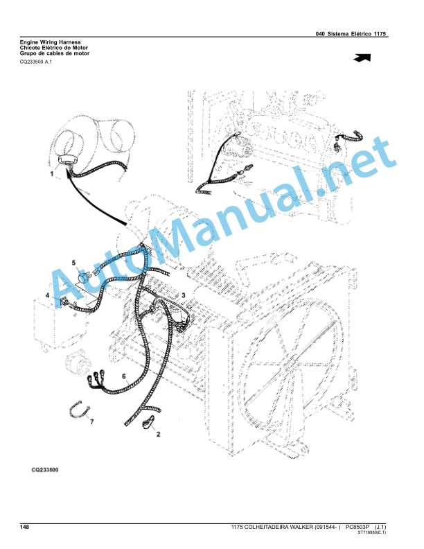Alternative view of John Deere 1175 Harvester Walker Parts Catalog PC8503P March 2015 Portuguese