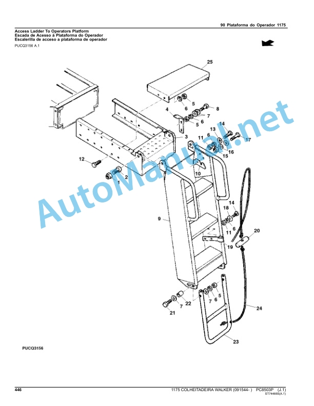 John Deere 1175 Harvester Walker Parts Catalog PC8503P March 2015 Portuguese 4 John Deere 1175 Harvester Walker Parts Catalog PC8503P March 2015 Portuguese - Image 4