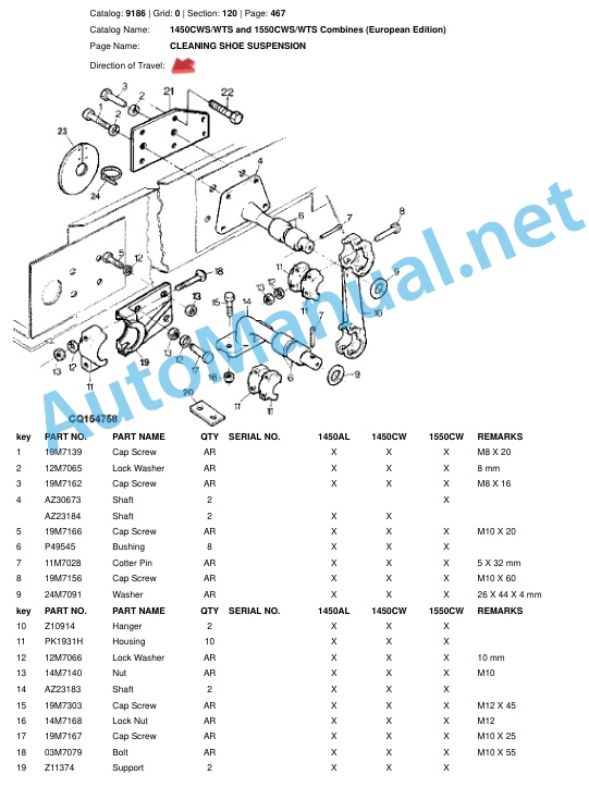 John Deere 1450CWS WTS and 1550CWS WTS Combines (European Edition) Parts Catalog 9186 5 John Deere 1450CWS WTS and 1550CWS WTS Combines (European Edition) Parts Catalog 9186-5