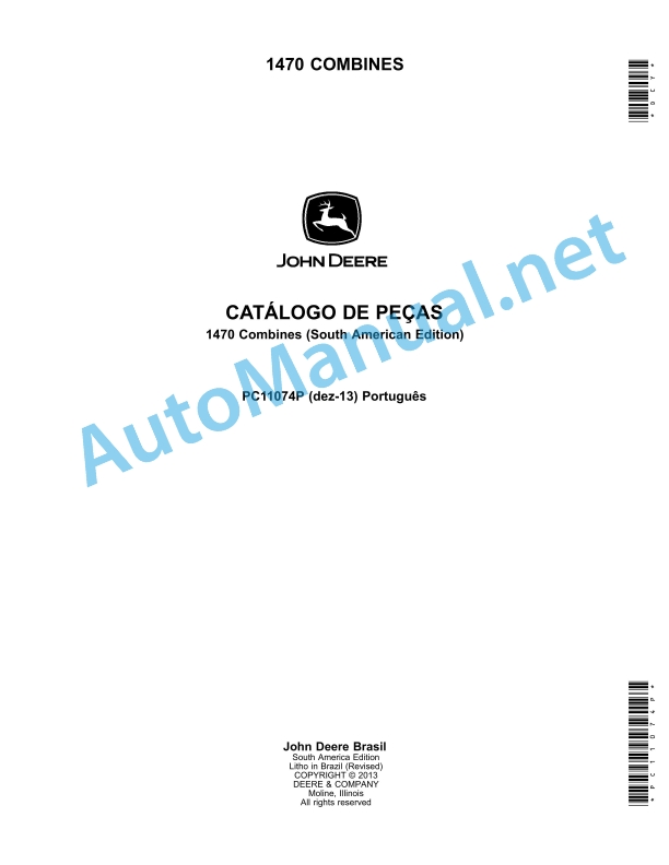 John Deere 1470 COMBINES (South American Edition) Parts Catalog PC11074P December 2013 Portuguese
