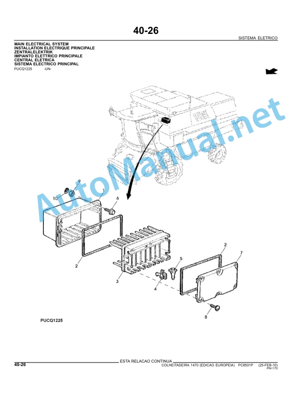 John Deere 1470 Harvesters Parts Catalog PC8501P 25 February 2010 Portuguese 2 John Deere 1470 Harvesters Parts Catalog PC8501P 25 February 2010 Portuguese - Image 2