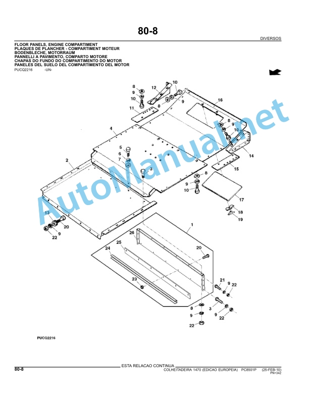 John Deere 1470 Harvesters Parts Catalog PC8501P 25 February 2010 Portuguese 3 John Deere 1470 Harvesters Parts Catalog PC8501P 25 February 2010 Portuguese - Image 3