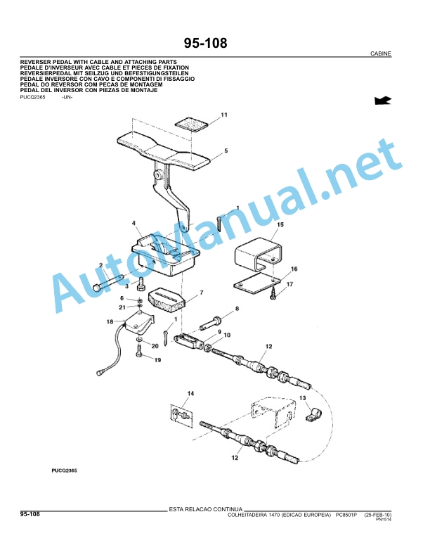 John Deere 1470 Harvesters Parts Catalog PC8501P 25 February 2010 Portuguese 4 John Deere 1470 Harvesters Parts Catalog PC8501P 25 February 2010 Portuguese - Image 4