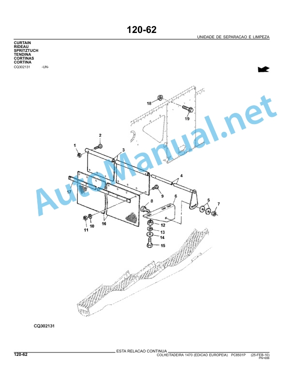John Deere 1470 Harvesters Parts Catalog PC8501P 25 February 2010 Portuguese 5 John Deere 1470 Harvesters Parts Catalog PC8501P 25 February 2010 Portuguese - Image 5