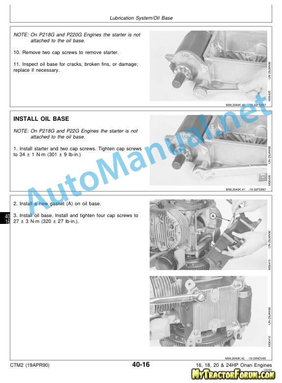 John Deere 16, 18, 20 and 24HP Onan Engines Component Technical Manual CTM2 (19APR90) 4 John Deere 16, 18, 20 and 24HP Onan Engines Component Technical Manual CTM2 (19APR90) - Image 4