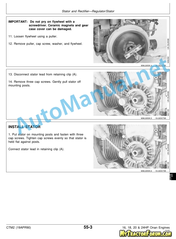 John Deere 16, 18, 20 and 24HP Onan Engines Component Technical Manual CTM2 (19APR90) 5 John Deere 16, 18, 20 and 24HP Onan Engines Component Technical Manual CTM2 (19APR90) - Image 5