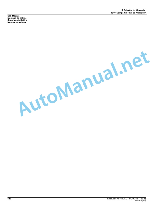 John Deere 160GLC Excavator Parts Catalog PC10253P May 2014 Portuguese 4 John Deere 160GLC Excavator Parts Catalog PC10253P May 2014 Portuguese - Image 4