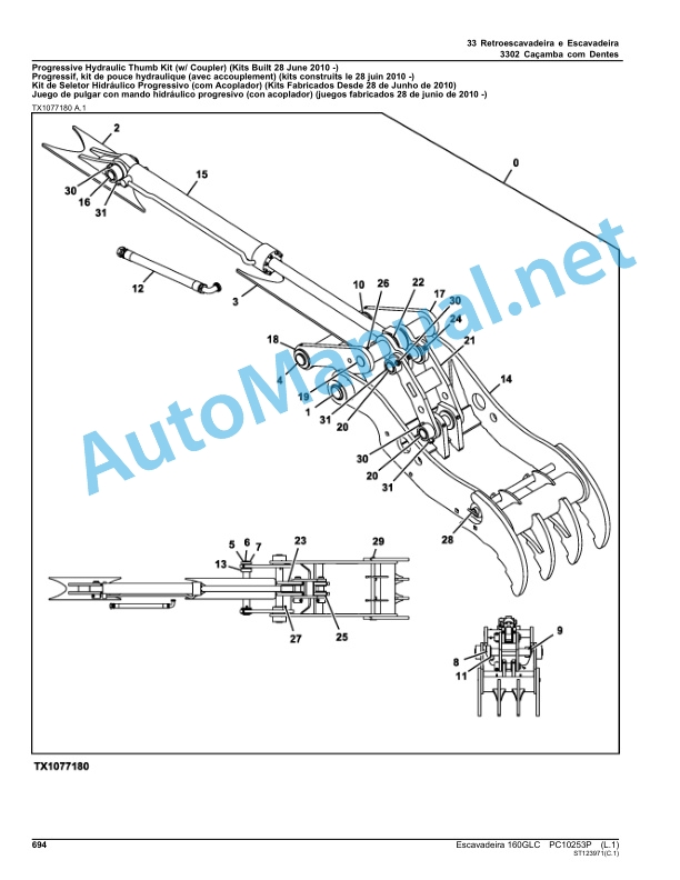 John Deere 160GLC Excavator Parts Catalog PC10253P May 2014 Portuguese 5 John Deere 160GLC Excavator Parts Catalog PC10253P May 2014 Portuguese - Image 5