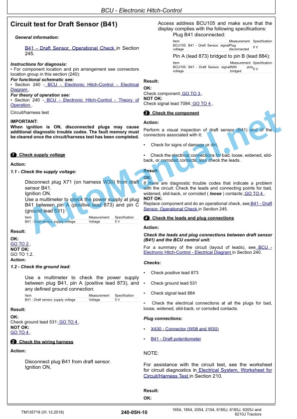 John Deere 1654, 1854, 2054, 2104, 6165J, 6185J, 6205J and 6210J Tractors Technical Manual TM135719 01DEC18 3 John Deere 1654, 1854, 2054, 2104, 6165J, 6185J, 6205J and 6210J Tractors Technical Manual TM135719 01DEC18 - Image 3