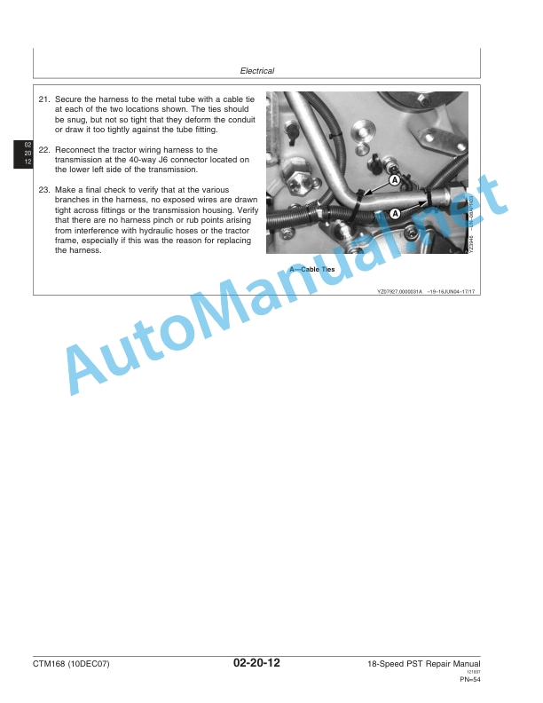 Alternative view of John Deere 18-Speed PST Repair Manual Component Technical Manual CTM168 10DEC07