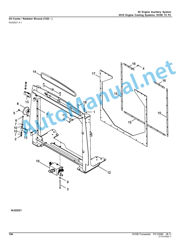 Alternative view of John Deere 1910E Forwarder Parts Catalog PC12580 Jun-15