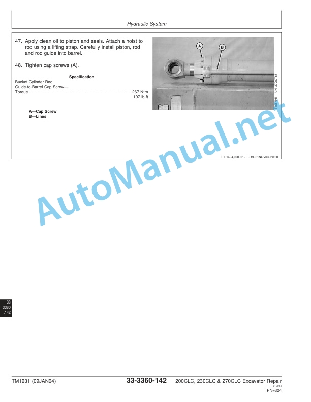 John Deere 200CLC, 230CLC, and 270CLC Excavator Repair Technical Manual TM1931 09JAN04 5 John Deere 200CLC, 230CLC, and 270CLC Excavator Repair Technical Manual TM1931 09JAN04 - Image 5