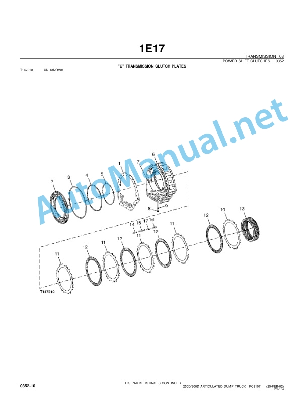 John Deere 250D 300D Articulated Dump Truck Parts Catalog PC9107 16-JUN-03 2 John Deere 250D 300D Articulated Dump Truck Parts Catalog PC9107 16-JUN-03 - Image 2