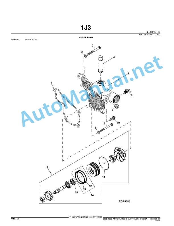 John Deere 250D 300D Articulated Dump Truck Parts Catalog PC9107 16-JUN-03 3 John Deere 250D 300D Articulated Dump Truck Parts Catalog PC9107 16-JUN-03 - Image 3