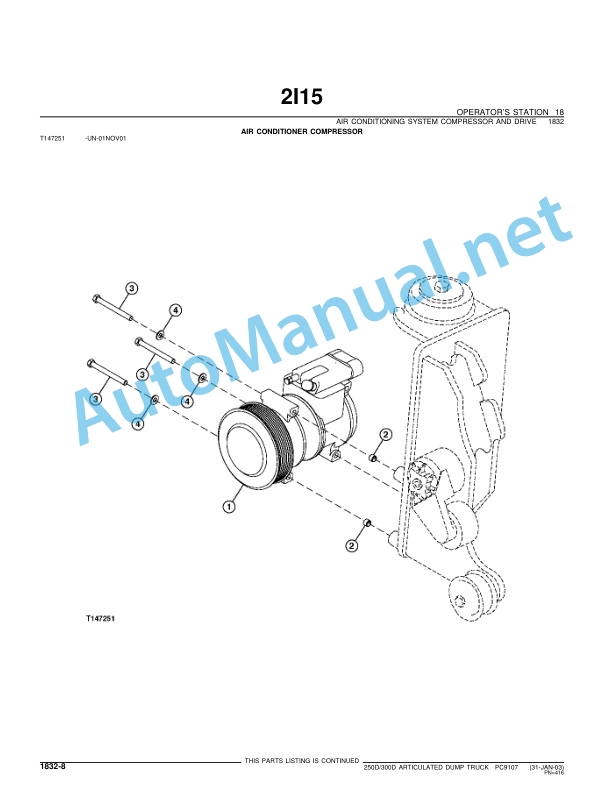 John Deere 250D 300D Articulated Dump Truck Parts Catalog PC9107 16-JUN-03 5 John Deere 250D 300D Articulated Dump Truck Parts Catalog PC9107 16-JUN-03 - Image 5
