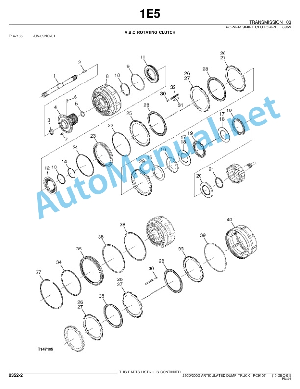 Alternative view of John Deere 250D 300D Articulated Dump Truck Parts Catalog PC9107 25-Feb-02