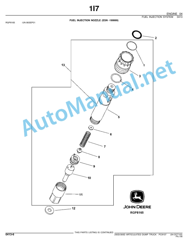 John Deere 250D 300D Articulated Dump Truck Parts Catalog PC9107 25-Feb-02 3 John Deere 250D 300D Articulated Dump Truck Parts Catalog PC9107 25-Feb-02 - Image 3