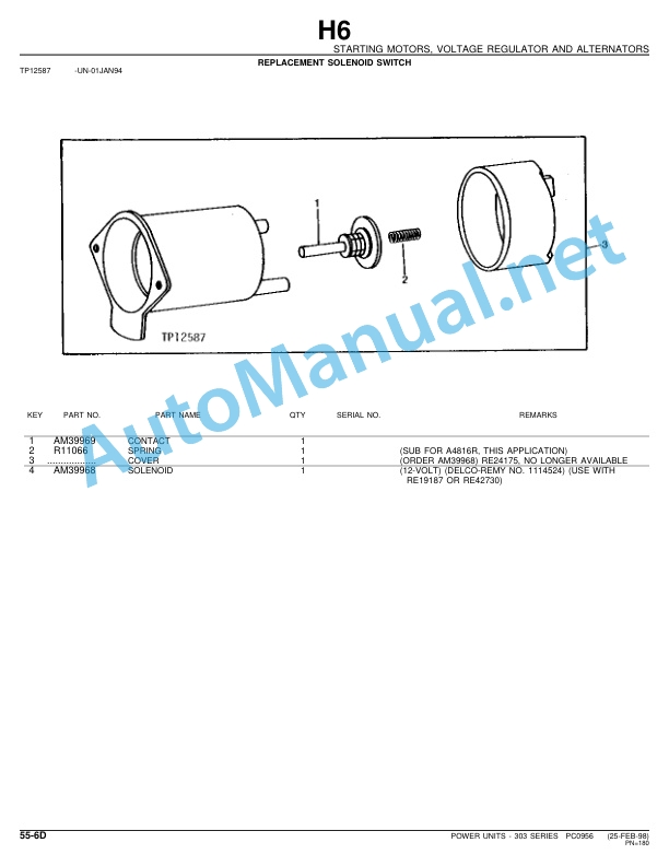 John Deere 303 Series Power Units Parts Catalog PC0956 Mar-99 5 John Deere 303 Series Power Units Parts Catalog PC0956 Mar-99 - Image 5