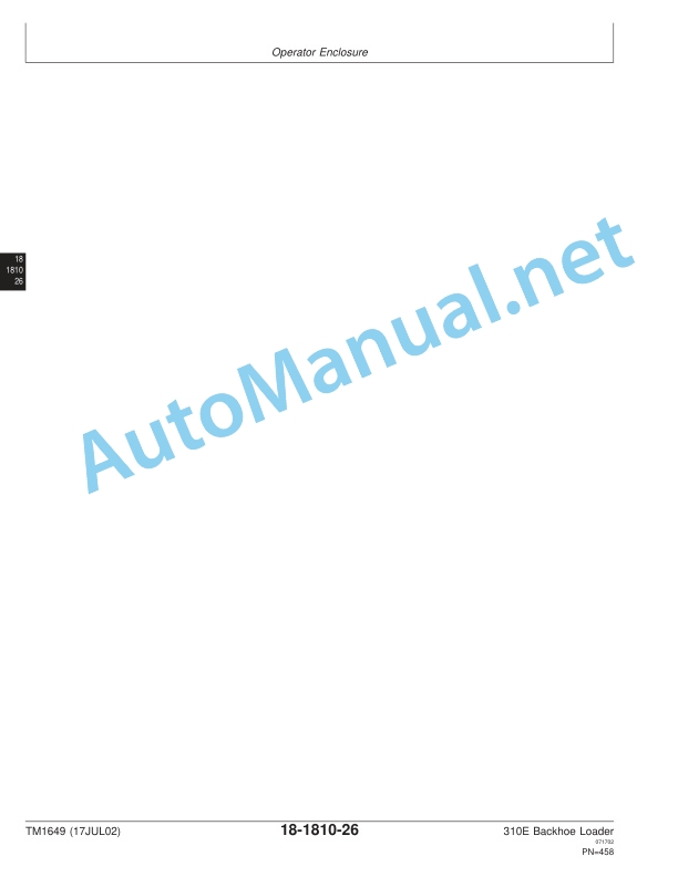 John Deere 310E Backhoe Loader Repair Technical Manual TM1649 17JUL02 4 John Deere 310E Backhoe Loader Repair Technical Manual TM1649 17JUL02 - Image 4